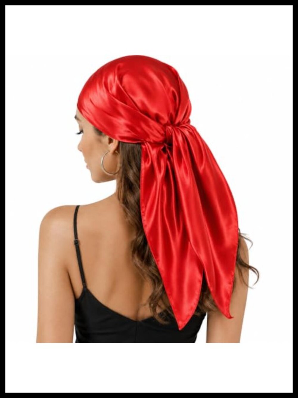 Polyester Satin 35in Large Square Scarf Head Wrap Neck Scarf Unisex